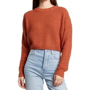 Elodie Women’s Rust Red Cropped Sweater Size XL
